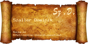 Szaller Dominik névjegykártya